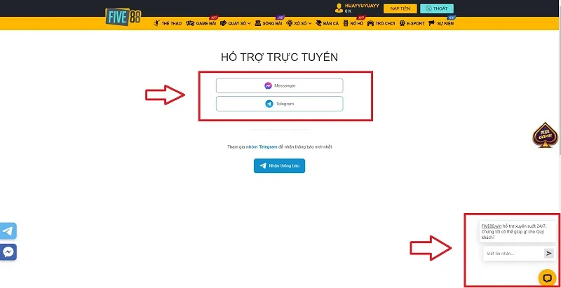 Dễ dàng liên hệ Five88 qua 3 cách